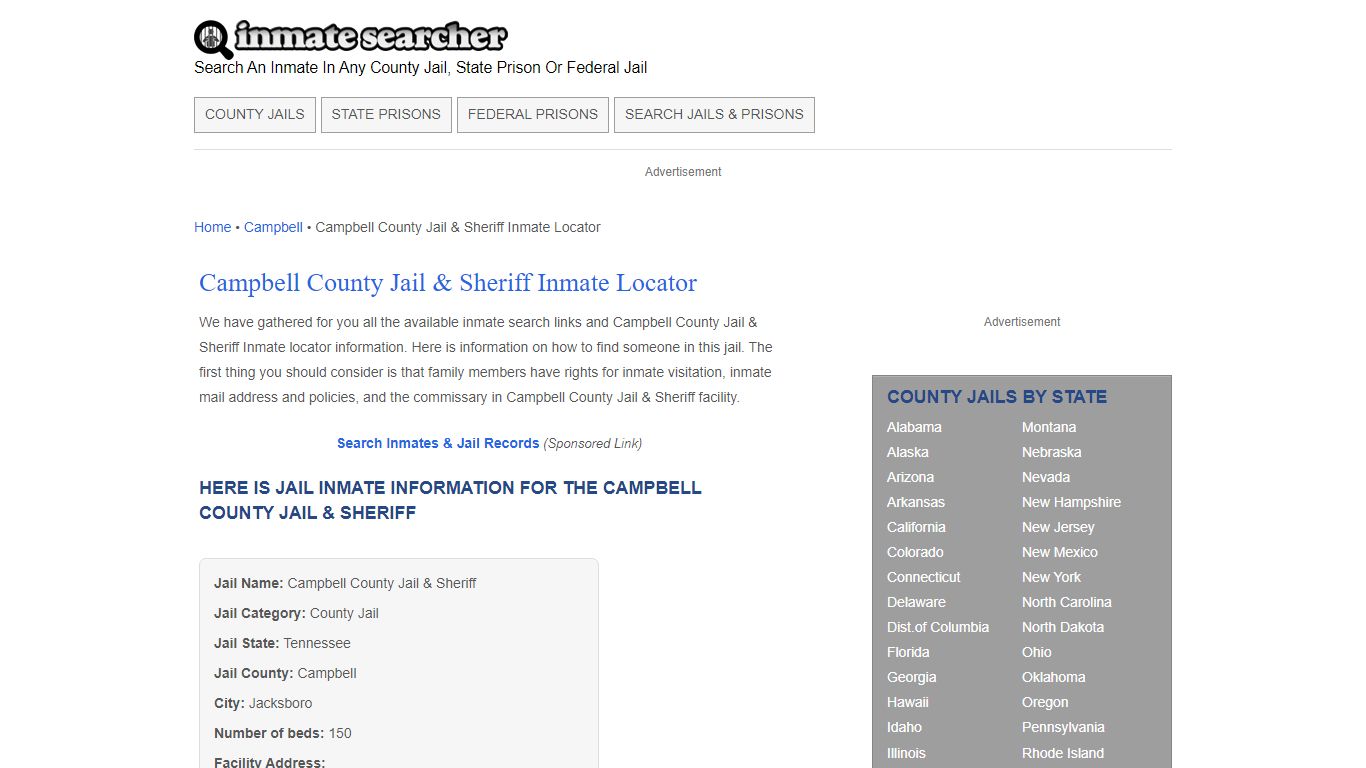 Campbell County Jail & Sheriff Inmate Locator - Inmate Searcher